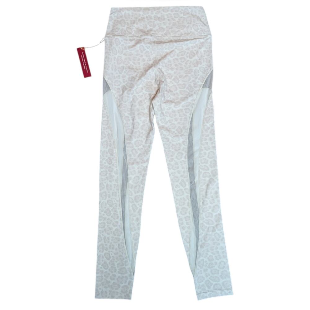 Carbon38 Ivory Leopard Print Leggings Large High Rise Activewear - Picture 3 of 5